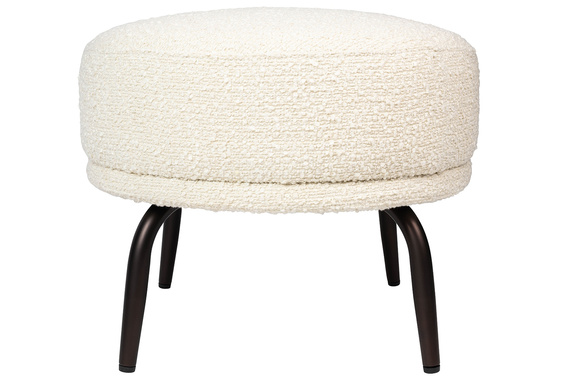 Fotel TEDDY GRAND z podnóżkiem beżowy - stal