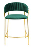 Krzesło barowe MARGO 65 ciemny zielony - welur, podstawa złota