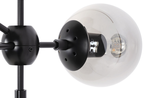 MOOSEE lampa wisząca PLANETARIO 10 czarna - klosze dymione