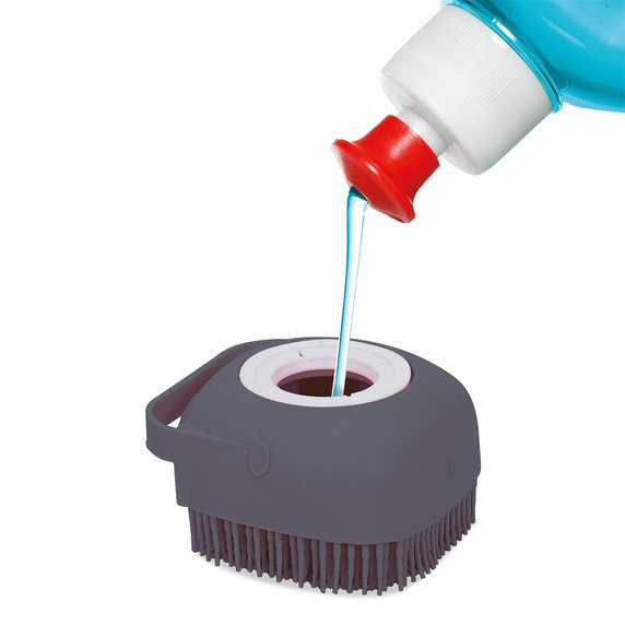 Szczotka do naczyń z pojemnikiem na płyn  szary