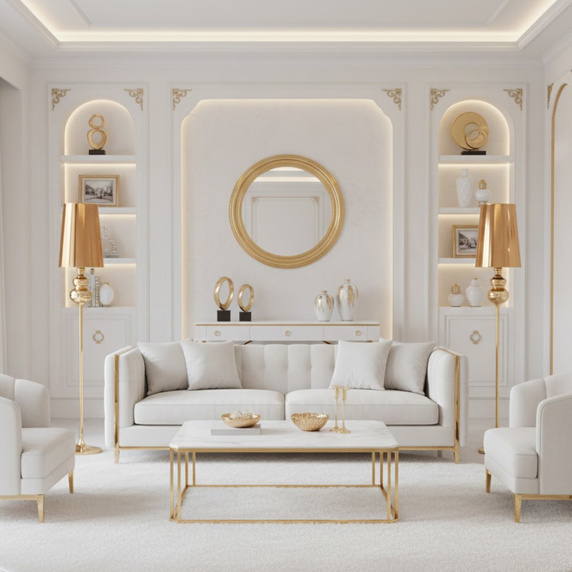 Lampa podłogowa QUEEN  - F złota 175 cm