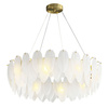 Lampa wisząca PIUMA mosiądz biała 80 cm