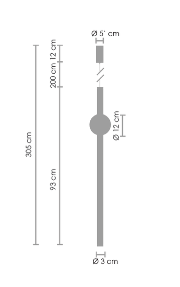 Lampa wisząca O-LINE LED 93 cm czarna