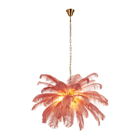 Lampa wisząca EMU pióra różowe 100 cm