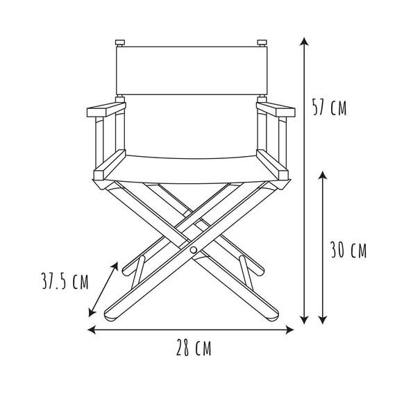 Krzesło dziecięce reżyserskie szare       składane