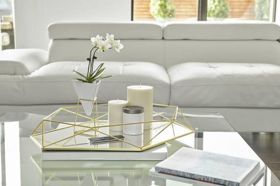 UMBRA zestaw doniczek TRIGG - biały, złoty