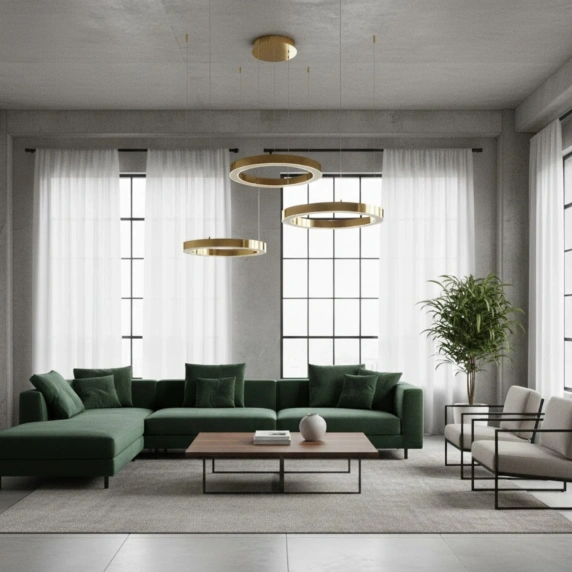 Lampa wisząca CIRCLE 40+60+80 LED złoty połysk na 1 podsufitce