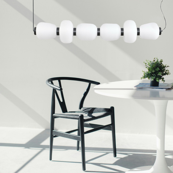 Lampa wisząca BRILLA-6 LED biało-czarna 125 cm