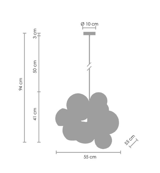 Lampa wisząca ASTRONOMY-11 czarna 55 cm