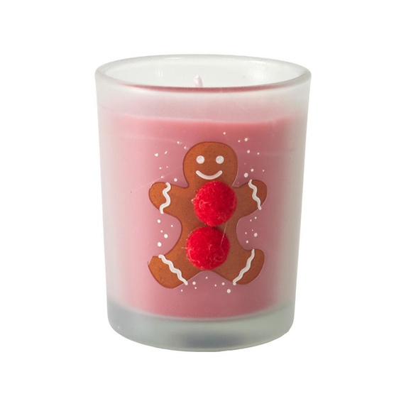 Świeczka świąteczna czerwona              z pierniczkiem