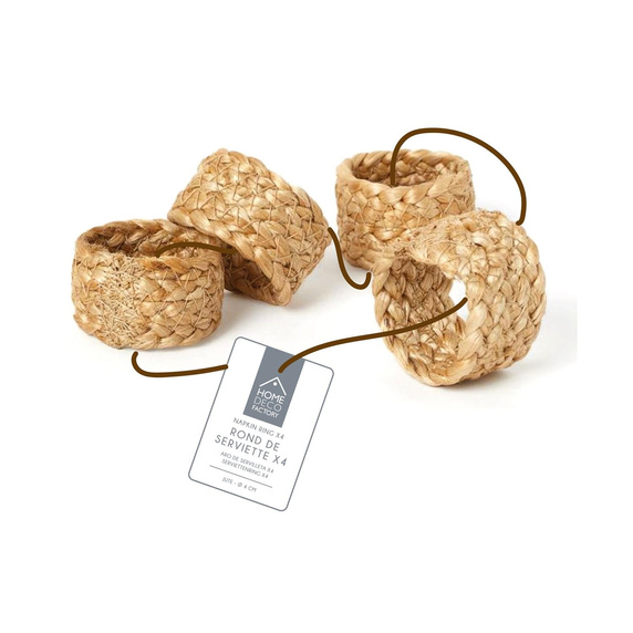 Zestaw 4 obrączek na serwetki jutowe