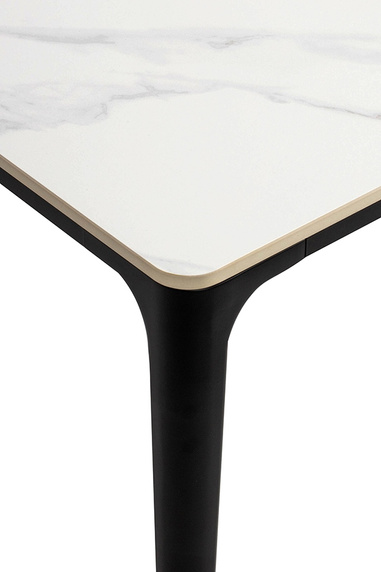 Stół SLIM 200x120 biały, czarny - ceramiczny marmur, aluminium