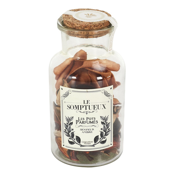 Szklany słój 12cm z pot pourri  pomarańczowe