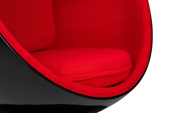 Fotel BALL BLACK czerwony - włókno        szklane, metal