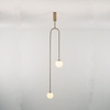 Lampa wisząca LOOP złota 123 cm z białymi kloszami - nowoczesna do salonu