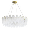 Lampa wisząca PIUMA mosiądz biała 80 cm