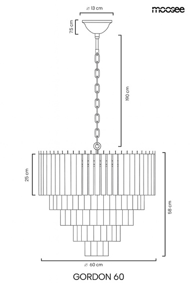 MOOSEE lampa wisząca GORDON 60 złota