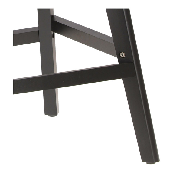 Stołek barowy Norden wood black low PP    ciemny szary