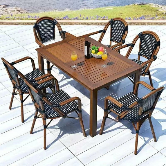 Krzesło ogrodowe CAFE PARIS ARM brązowe rattan