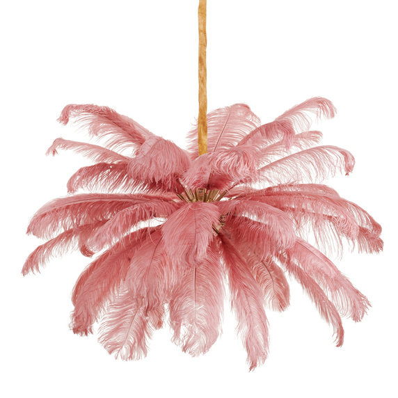 Lampa wisząca EMU pióra różowe 100 cm