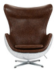 Fotel EGG AVIATOR PU brązowy - ekoskóra,  metal