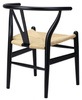 Krzesło WISHBONE czarne - drewno bukowe, naturalne włókno