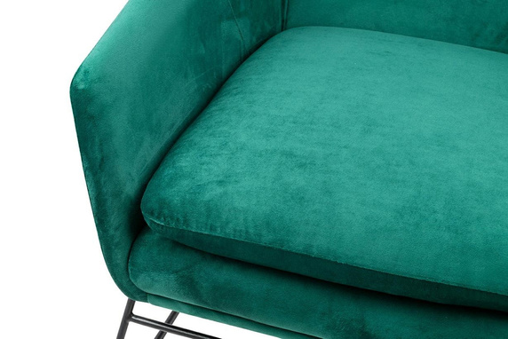 Fotel EMMA VELVET ciemny zielony -        welur, metal