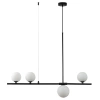 Lampa wisząca MODERNO czarna z białymi kulami 80 cm - do salonu, jadalni i biura