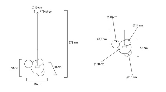MOOSEE lampa wisząca CAPRI 4 złota