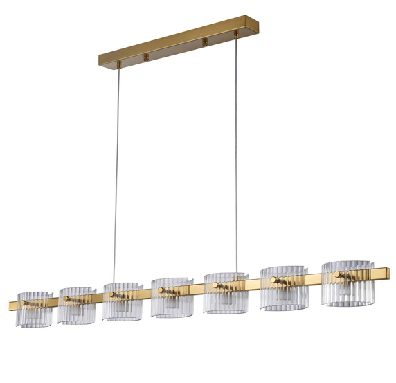 Lampa wisząca LED BACCIO złota 120 cm - nowoczesna lampa nad stół i wyspę