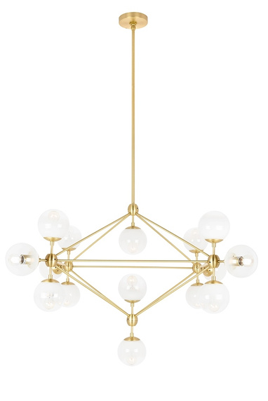 Lampa wisząca PLANETARIO 15 GOLD złota - klosze szronione