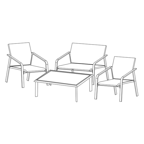 Zestaw ogrodowy Saxo szary