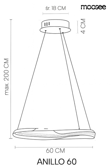 MOOSEE lampa wisząca ANILLO 60 złota