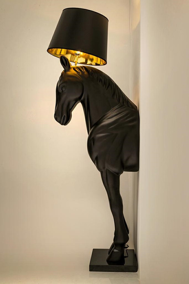 MOOSEE lampa podłogowa KOŃ HORSE STAND    M czarna - włókno szklane