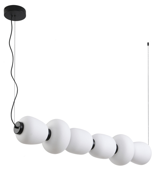 Lampa wisząca BRILLA-6 LED biało-czarna 125 cm