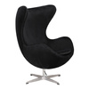 Fotel Jajo Velvet czarne/ srebrna podstawa