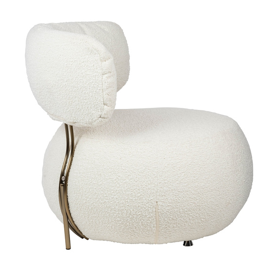 Fotel LOW TEDDY biały - stal