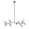 Lampa wisząca MODERN ORCHID-9 transparentno czarna 150 cm