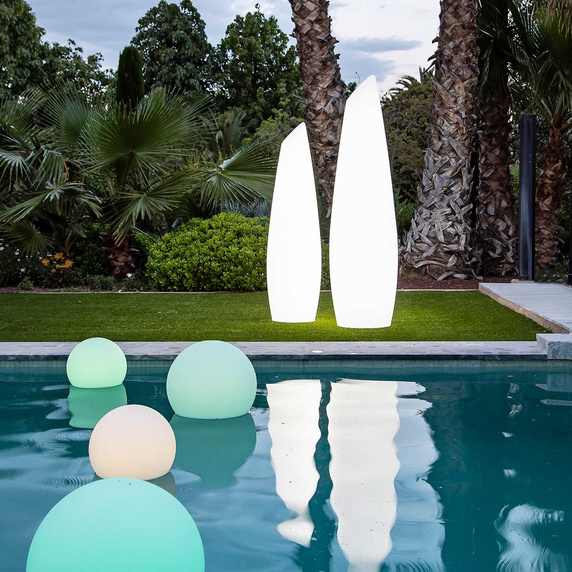 NEW GARDEN lampa ogrodowa FREDO 140 BATTERY TUBE biała