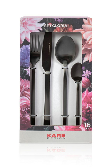 KARE zestaw sztućców GLORIA MATT BLACK    16 szt.