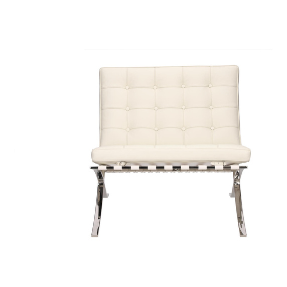 Fotel BA1 skóra naturalna biała