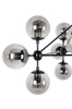 Lampa wisząca PLANETARIO 10 czarna - klosze dymione