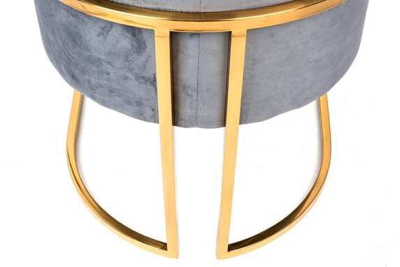 Fotel CHLOE VELVET ciemny szary - metal,  welur
