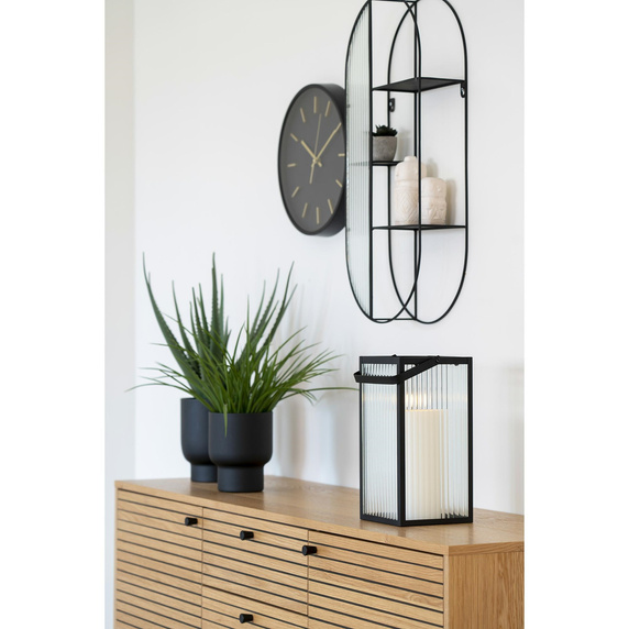 Półka Newcastle 3 poziomy szkło/czarna