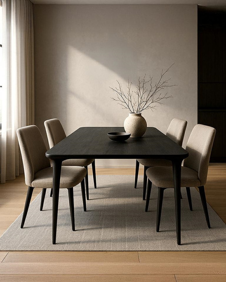 MaMaison stół jadalniany LAMINAR 200 czarny / drewno