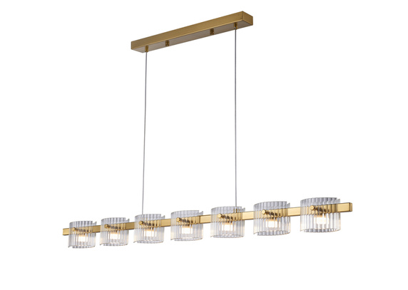 Lampa wisząca LED BACCIO złota 120 cm - nowoczesna lampa nad stół i wyspę