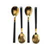 Zestaw 4 łyżeczek deserowych Charlotte    złote/czarne