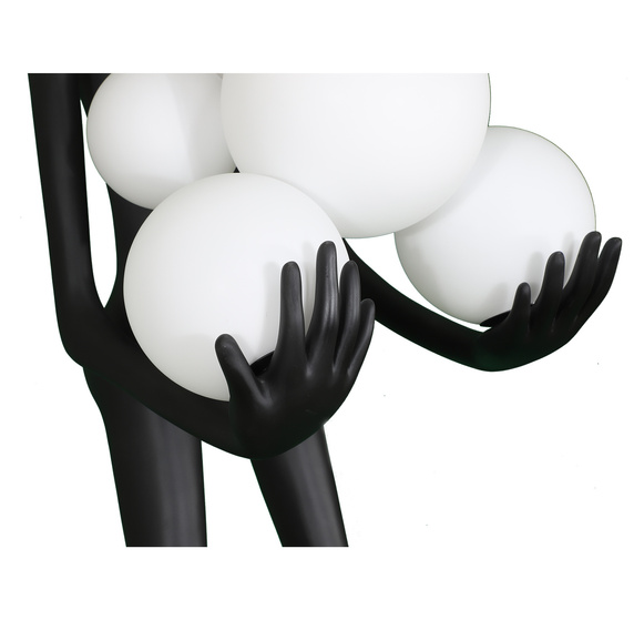 WOMAN – rzeźbiarska lampa podłogowa, figura kobiety, 6×E27, 180 cm