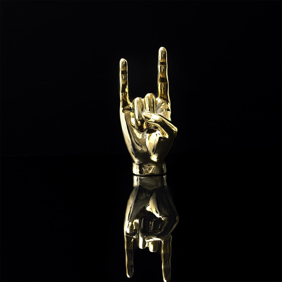Dekoracja, figurka Dłoń Rock and Roll     złota