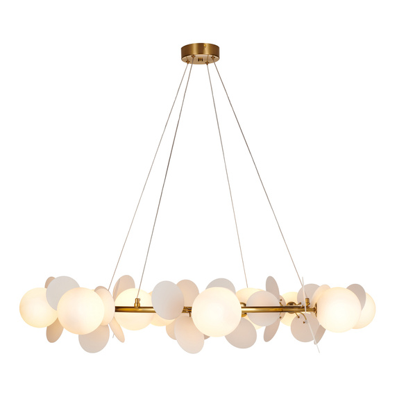 Lampa wisząca CHIC biało złota 105 cm - nowoczesna lampa do salonu